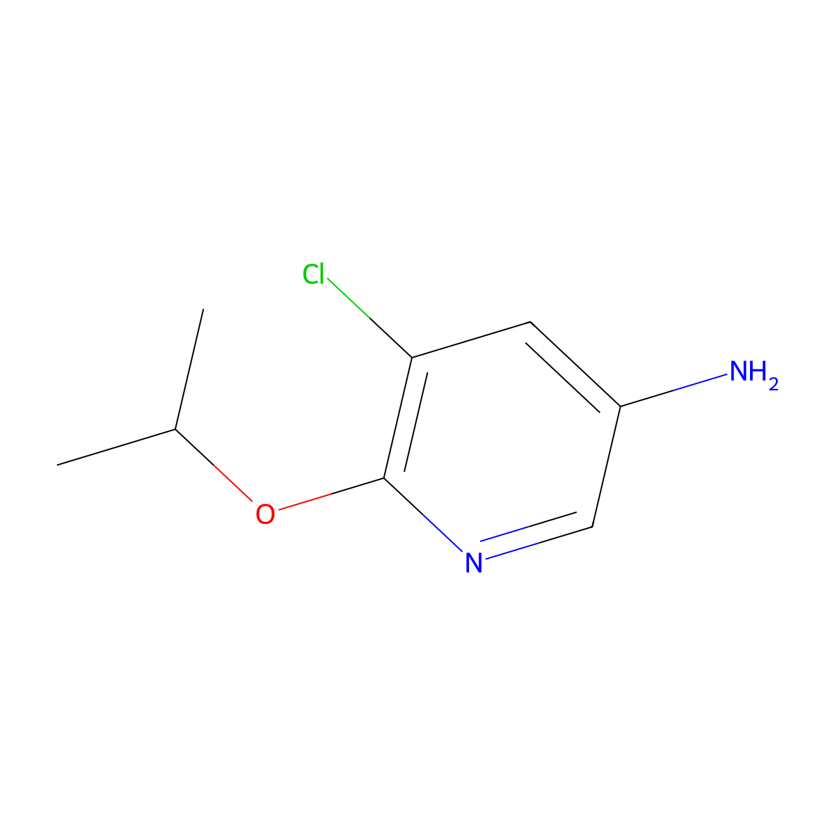 5-Chloro-6-(propan-2-yloxy)pyridin-3-amine molecular structure, CAS 135900-34-4