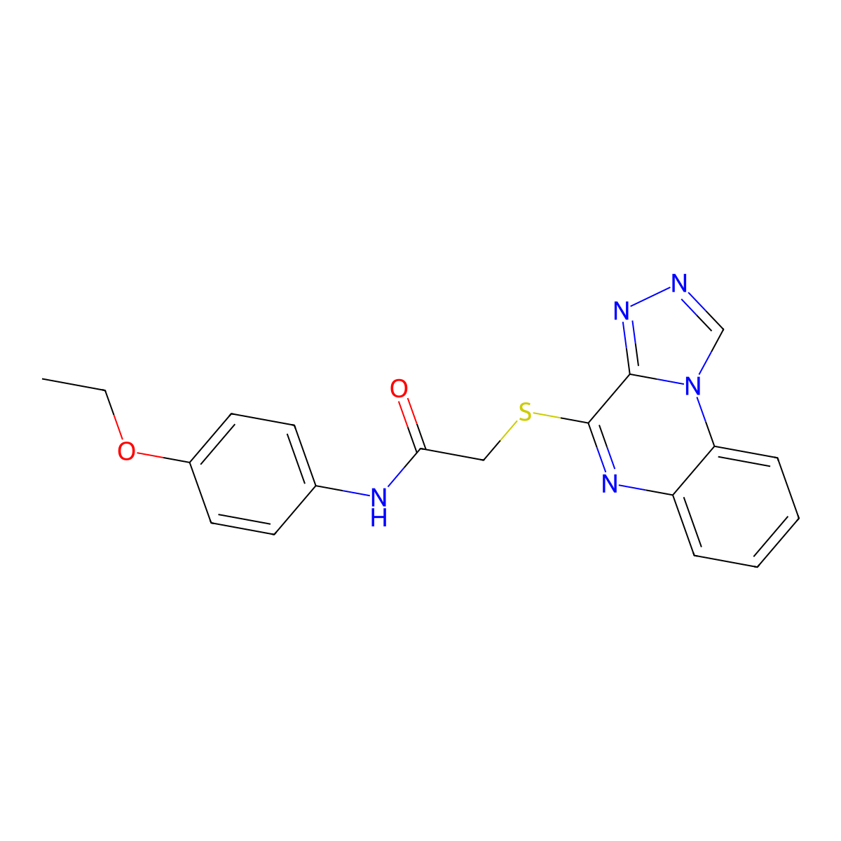 2-([1,2,4]triazolo[4,3-a]quinoxalin-4-ylthio)-N-(4-ethoxyphenyl)acetamide molecular structure, CAS 1359004-45-7