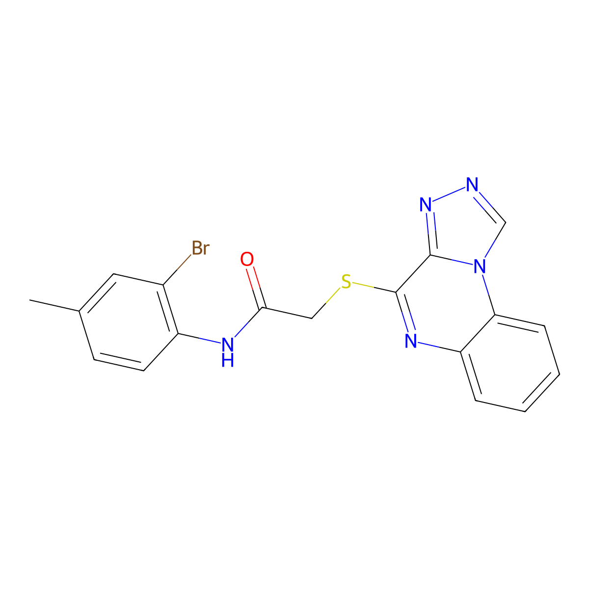 2-([1,2,4]triazolo[4,3-a]quinoxalin-4-ylthio)-N-(2-bromo-4-methylphenyl)acetamide molecular structure, CAS 1359004-99-1