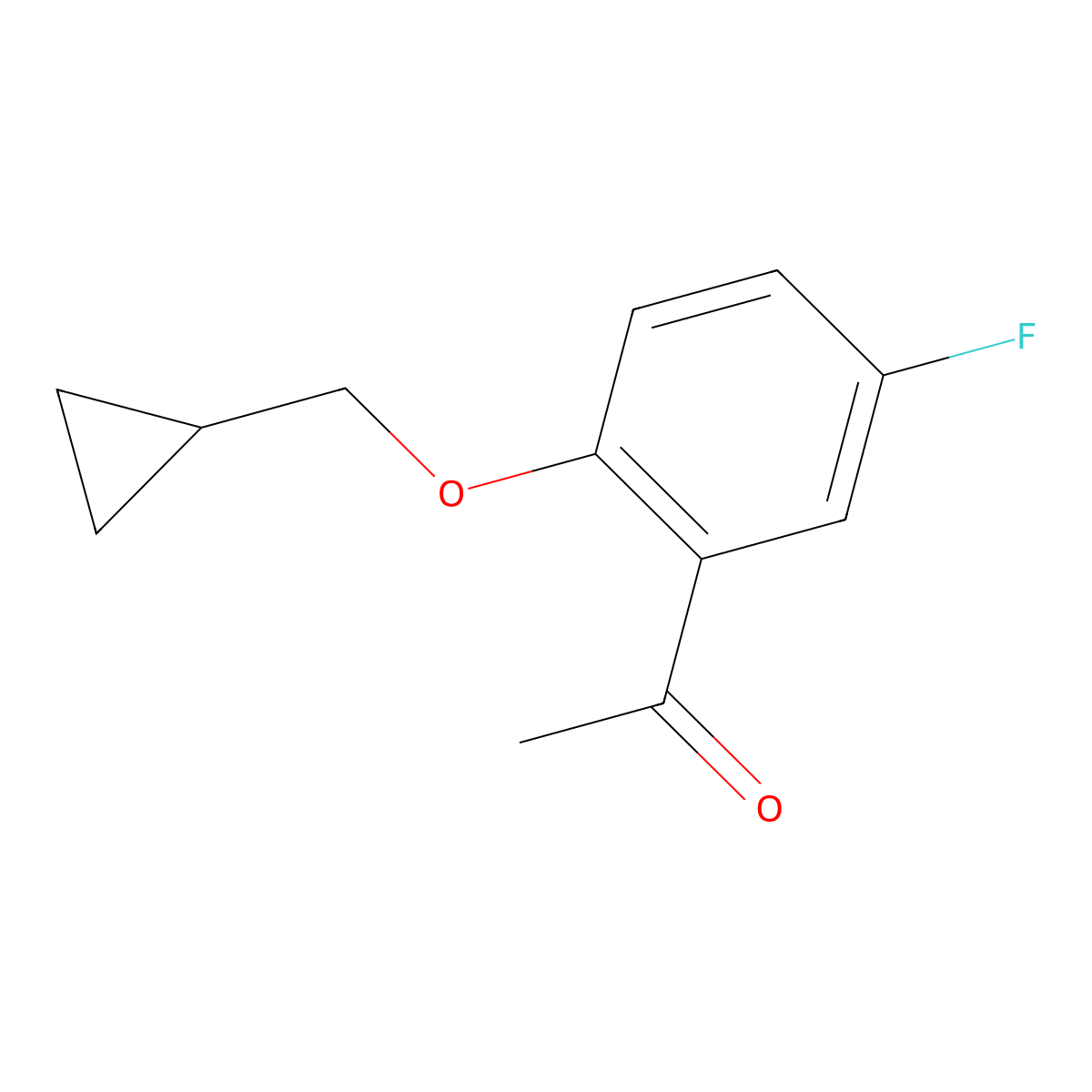 1-[2-(Cyclopropylmethoxy)-5-fluorophenyl]ethanone molecular structure, CAS 135901-88-1