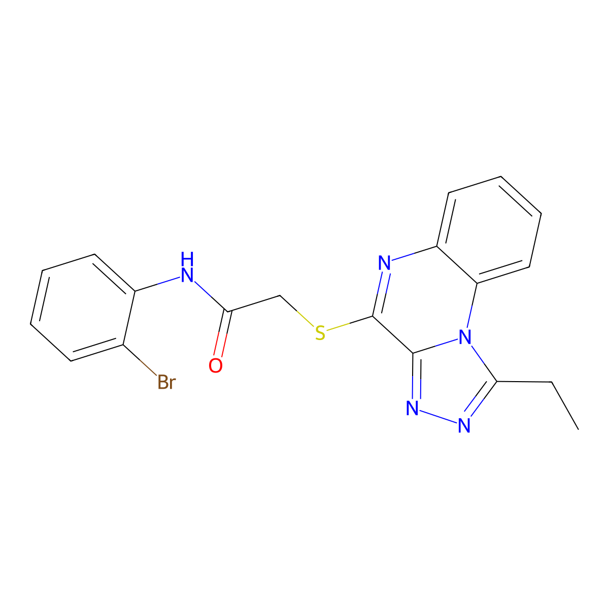 N-(2-bromophenyl)-2-((1-ethyl-[1,2,4]triazolo[4,3-a]quinoxalin-4-yl)thio)acetamide molecular structure, CAS 1359010-15-3