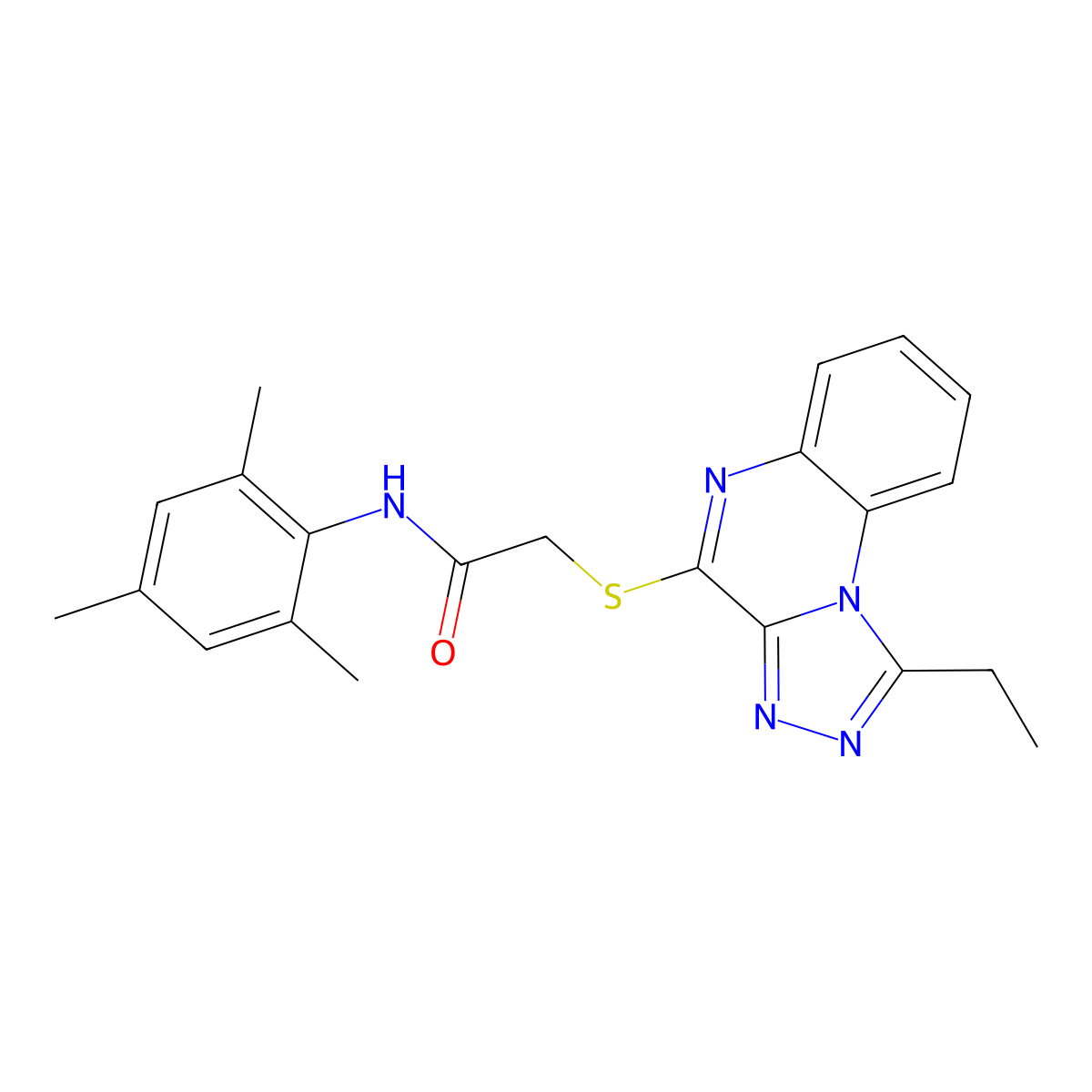 2-({1-Ethyl-[1,2,4]triazolo[4,3-A]quinoxalin-4-YL}sulfanyl)-N-(2,4,6-trimethylphenyl)acetamide molecular structure, CAS 1359010-23-3