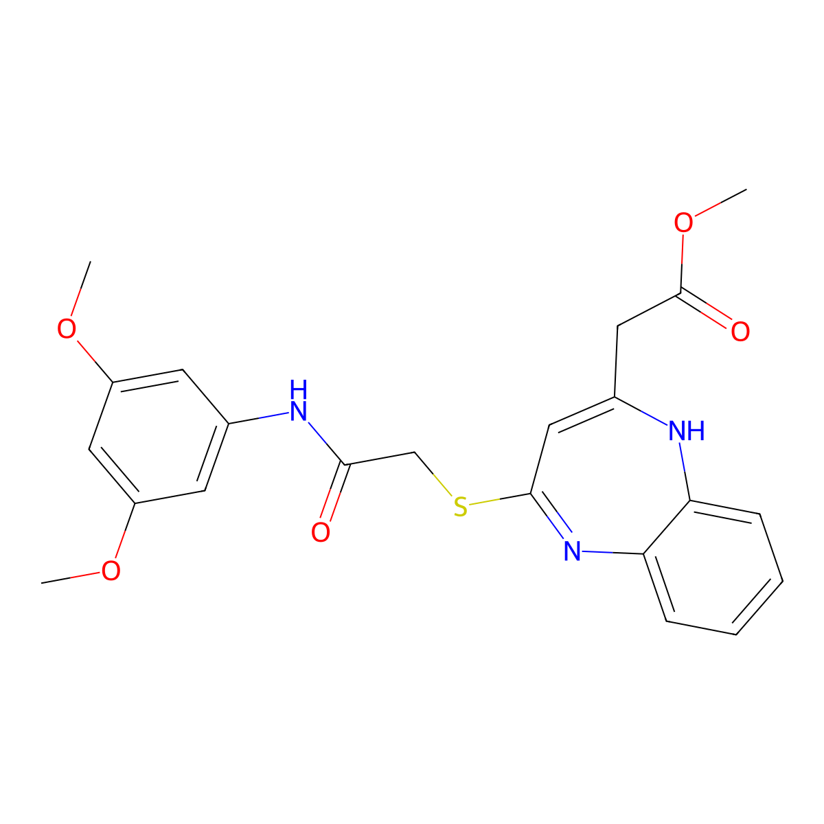 methyl [4-({2-[(3,5-dimethoxyphenyl)amino]-2-oxoethyl}thio)-1H-1,5-benzodiazepin-2-yl]acetate molecular structure, CAS 1359017-10-9