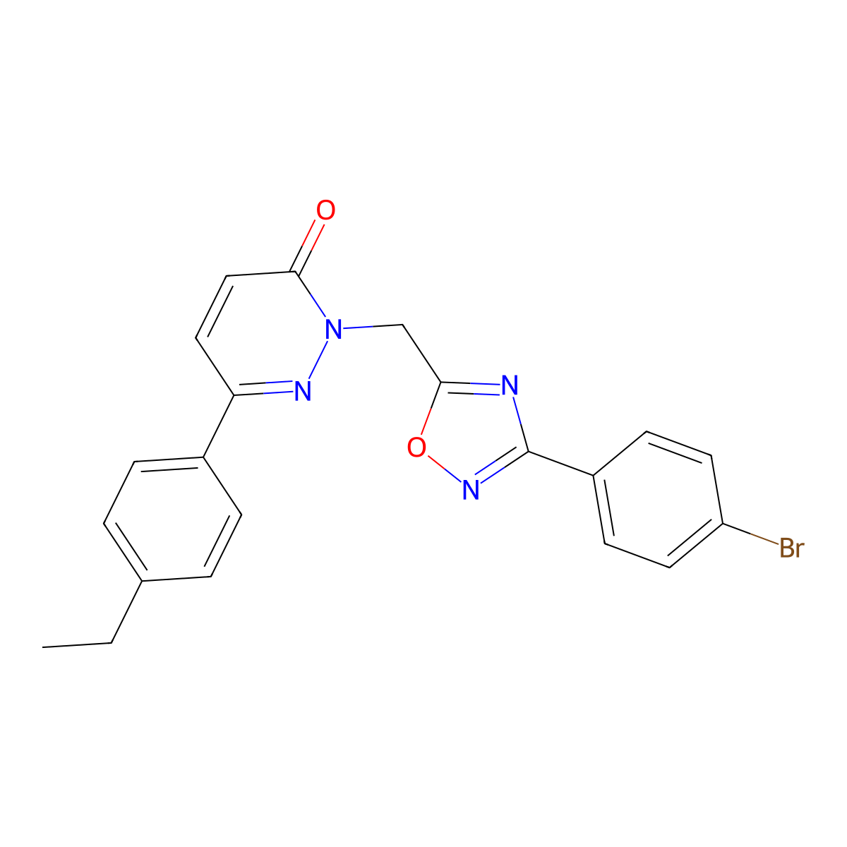 2-((3-(4-bromophenyl)-1,2,4-oxadiazol-5-yl)methyl)-6-(4-ethylphenyl)pyridazin-3(2H)-one molecular structure, CAS 1359017-22-3