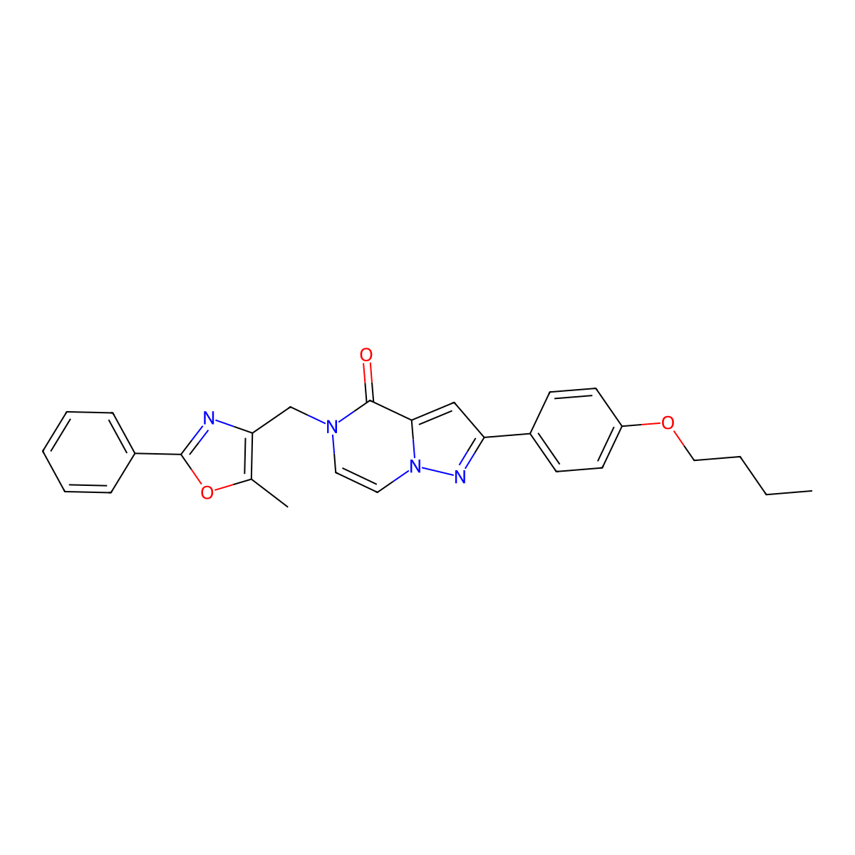 2-(4-butoxyphenyl)-5-[(5-methyl-2-phenyl-1,3-oxazol-4-yl)methyl]-4H,5H-pyrazolo[1,5-a]pyrazin-4-one molecular structure, CAS 1359017-30-3