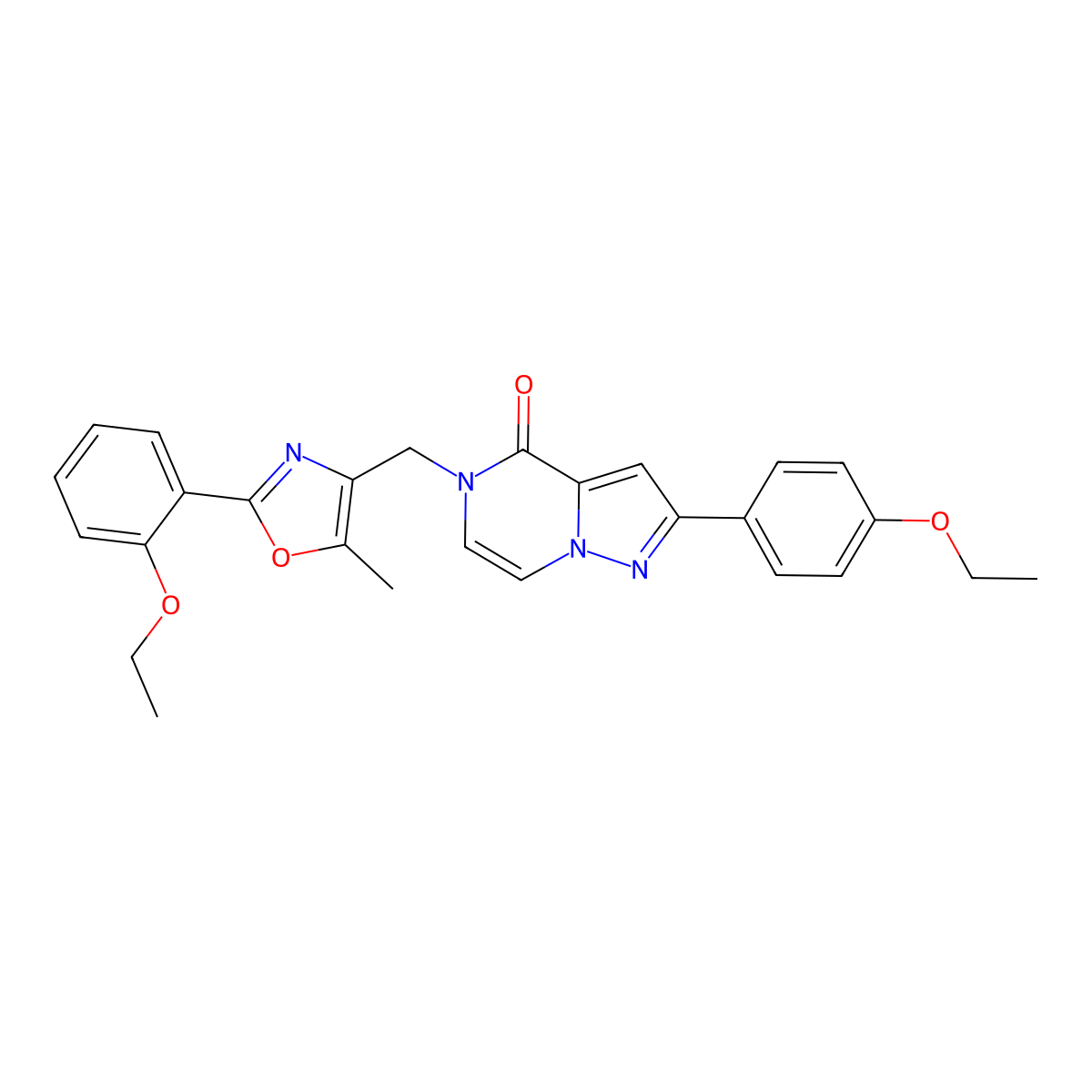 2-(4-ethoxyphenyl)-5-((2-(2-ethoxyphenyl)-5-methyloxazol-4-yl)methyl)pyrazolo[1,5-a]pyrazin-4(5H)-one molecular structure, CAS 1359030-85-5
