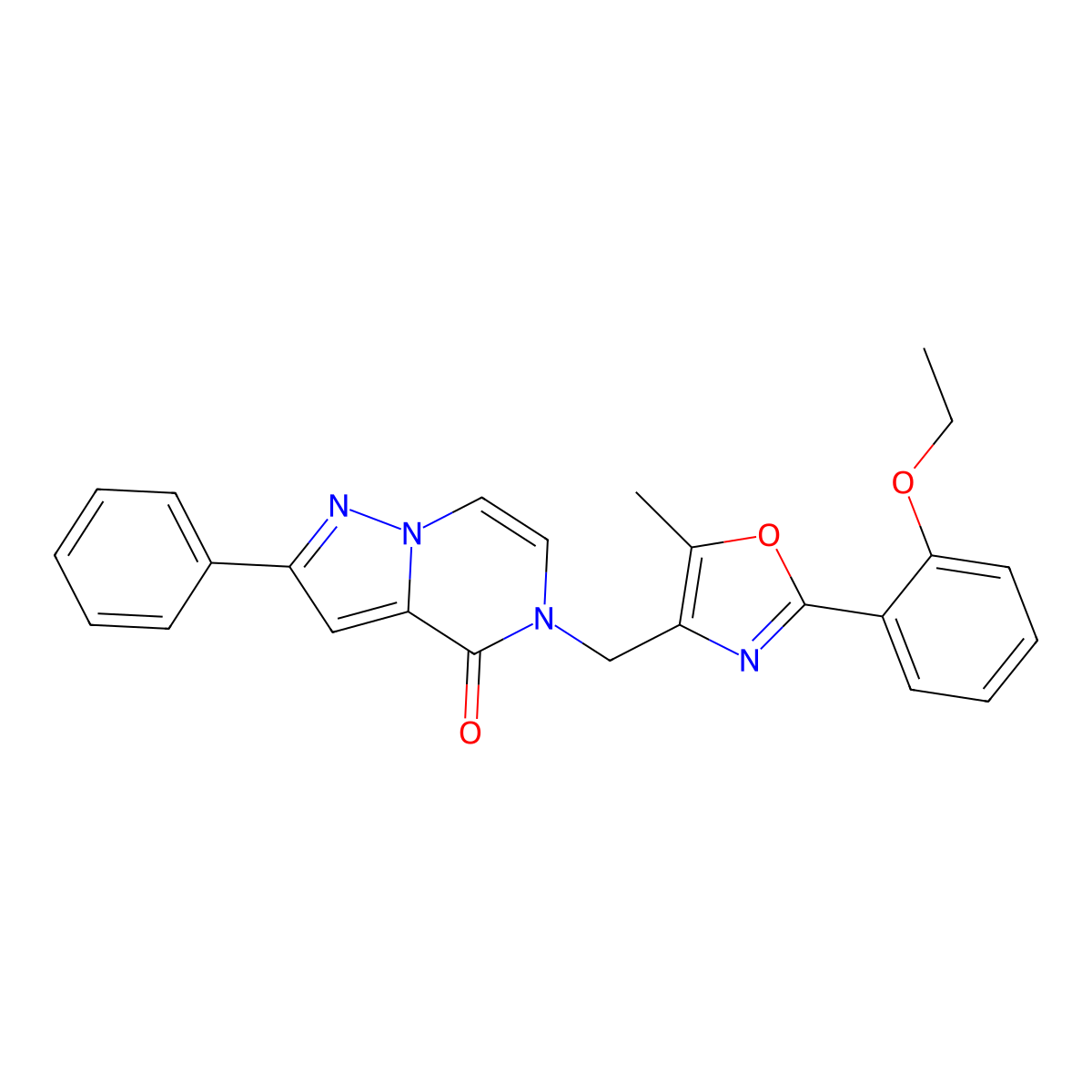 5-((2-(2-ethoxyphenyl)-5-methyloxazol-4-yl)methyl)-2-phenylpyrazolo[1,5-a]pyrazin-4(5H)-one molecular structure, CAS 1359030-94-6