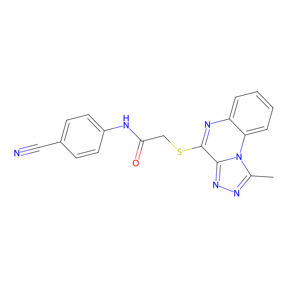 N-(4-Cyanophenyl)-2-({1-methyl-[1,2,4]triazolo[4,3-A]quinoxalin-4-YL}sulfanyl)acetamide molecular structure, CAS 1359031-46-1