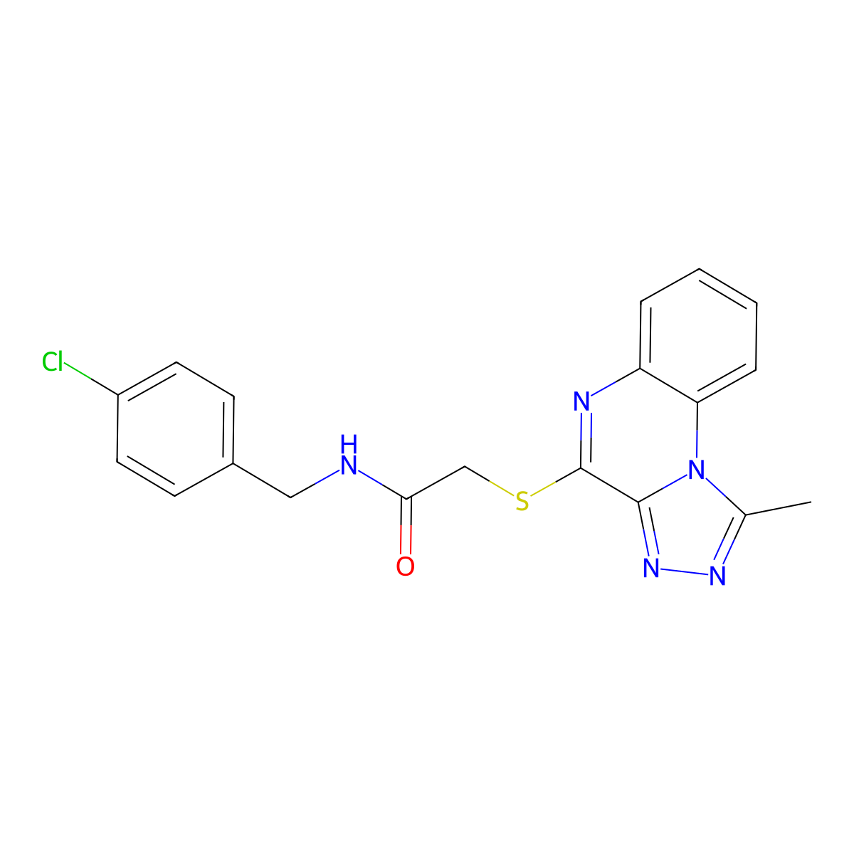 N-(4-chlorobenzyl)-2-[(1-methyl[1,2,4]triazolo[4,3-a]quinoxalin-4-yl)thio]acetamide molecular structure, CAS 1359031-55-2