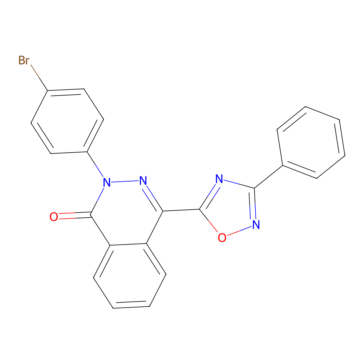 2-(4-bromophenyl)-4-(3-phenyl-1,2,4-oxadiazol-5-yl)phthalazin-1(2H)-one molecular structure, CAS 1359031-77-8