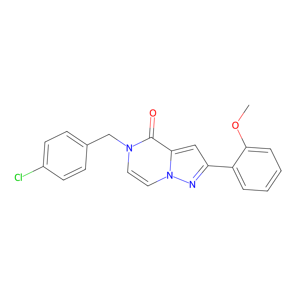 5-(4-chlorobenzyl)-2-(2-methoxyphenyl)pyrazolo[1,5-a]pyrazin-4(5H)-one molecular structure, CAS 1359034-29-9