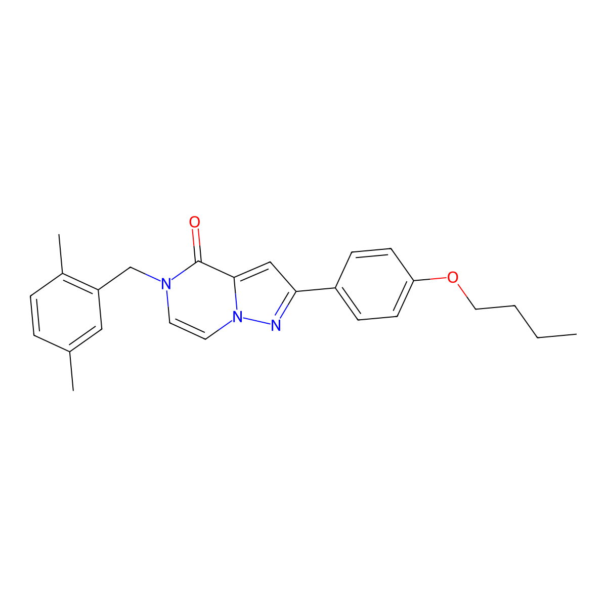 2-(4-butoxyphenyl)-5-(2,5-dimethylbenzyl)pyrazolo[1,5-a]pyrazin-4(5H)-one molecular structure, CAS 1359034-40-4