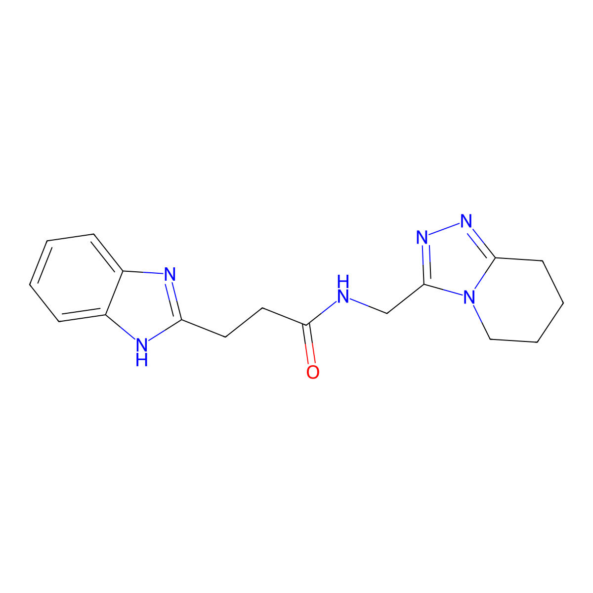 3-(1H-benzimidazol-2-yl)-N-(5,6,7,8-tetrahydro[1,2,4]triazolo[4,3-a]pyridin-3-ylmethyl)propanamide molecular structure, CAS 1359035-73-6