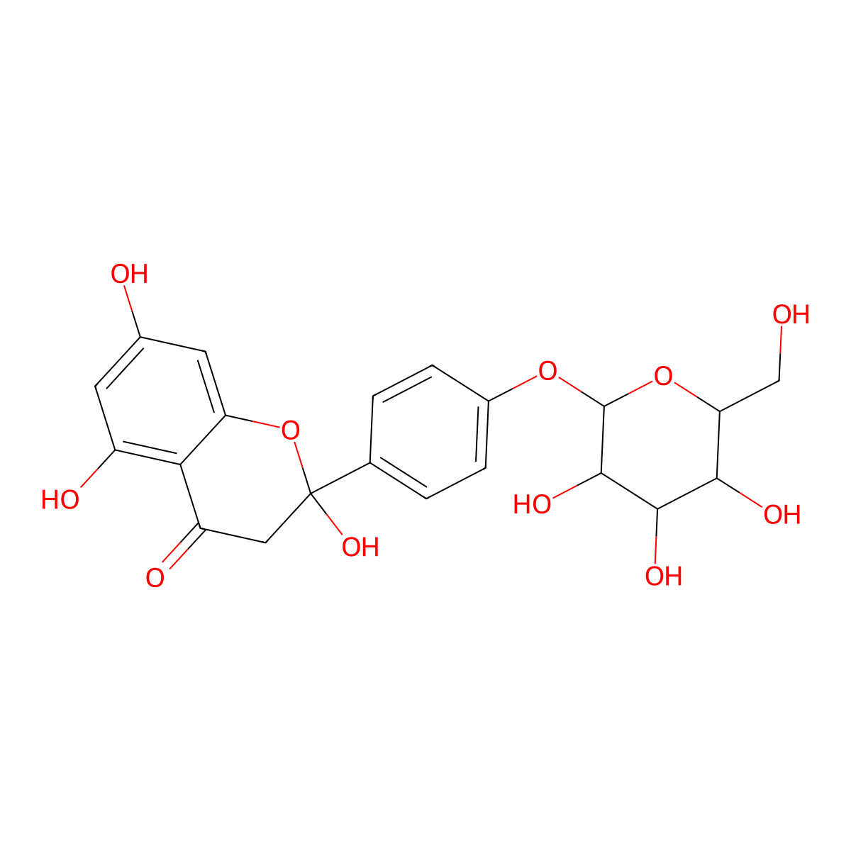 2-[4-(beta-D-Glucopyranosyloxy)phenyl]-2,3-dihydro-2,5,7-trihydroxy-4H-1-benzopyran-4-one molecular structure, CAS 1359052-95-1