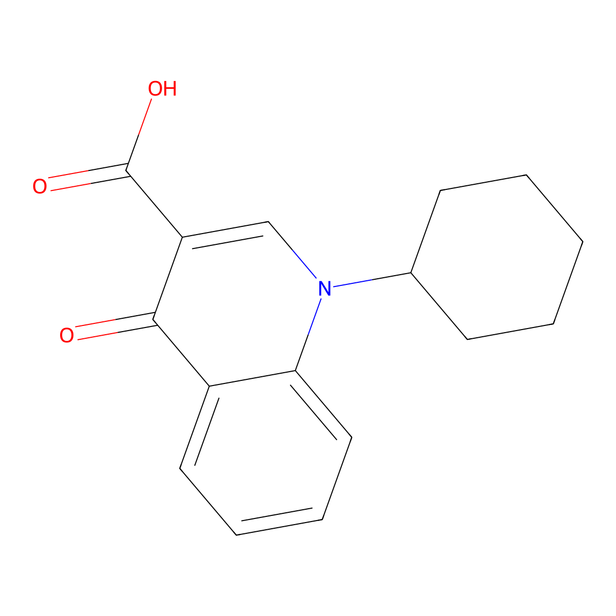 1-Cyclohexyl-4-oxo-1,4-dihydroquinoline-3-carboxylic acid molecular structure, CAS 135906-00-2