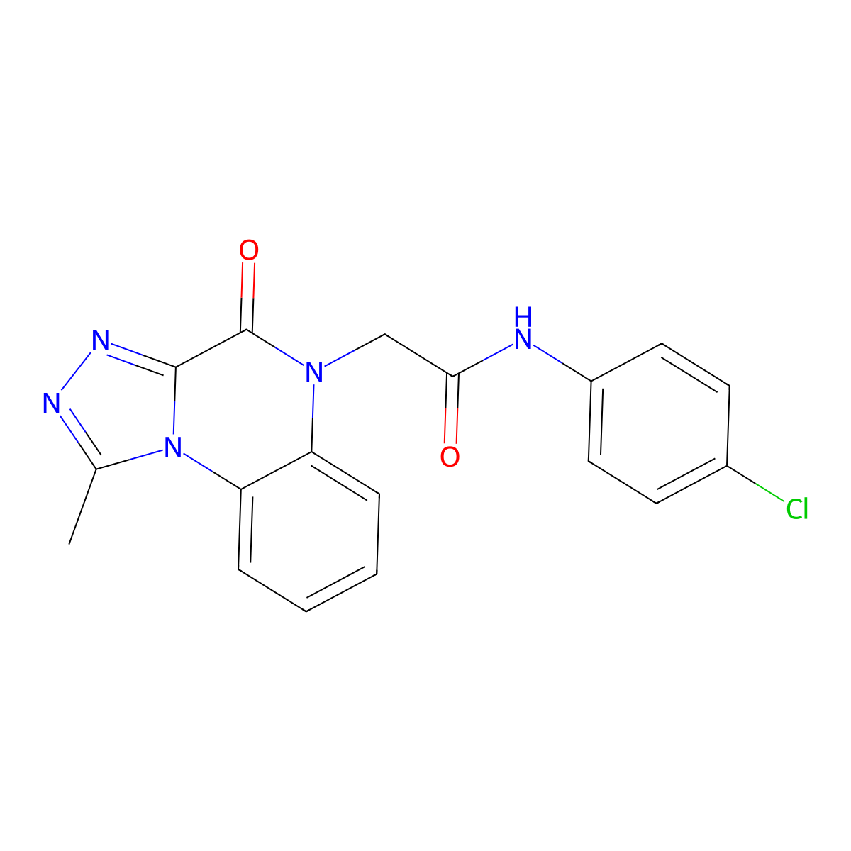 N-(4-chlorophenyl)-2-(1-methyl-4-oxo-[1,2,4]triazolo[4,3-a]quinoxalin-5(4H)-yl)acetamide molecular structure, CAS 1359065-42-1