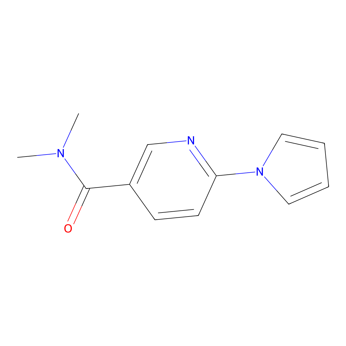 N~3~,N~3~-dimethyl-6-(1H-pyrrol-1-yl)nicotinamide molecular structure, CAS 1359065-45-4