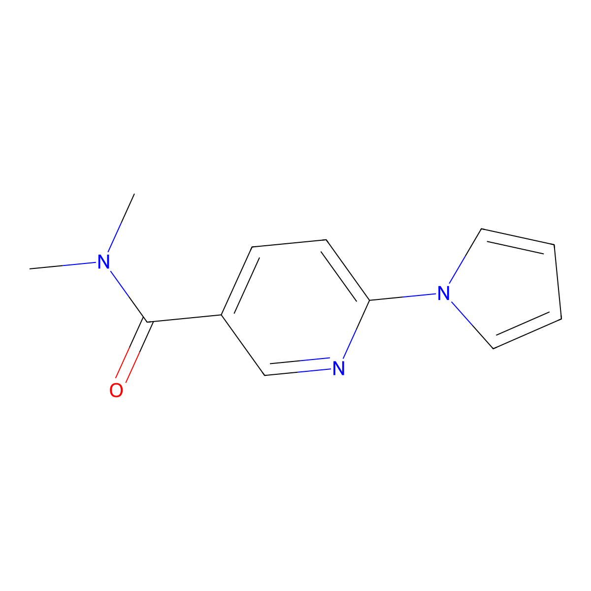 N~3~,N~3~-dimethyl-6-(1H-pyrrol-1-yl)nicotinamide molecular structure, CAS 1359065-45-4