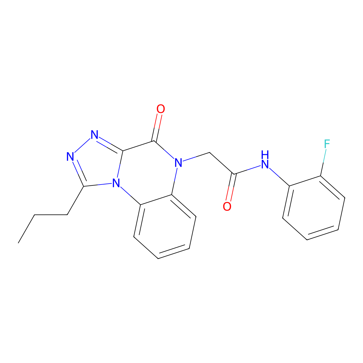 N-(2-fluorophenyl)-2-{4-oxo-1-propyl-4H,5H-[1,2,4]triazolo[4,3-a]quinoxalin-5-yl}acetamide molecular structure, CAS 1359066-11-7