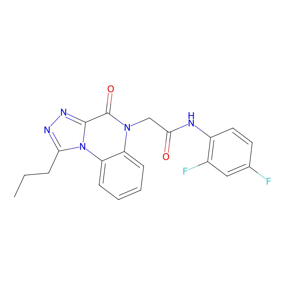 N-(2,4-difluorophenyl)-2-(4-oxo-1-propyl-[1,2,4]triazolo[4,3-a]quinoxalin-5(4H)-yl)acetamide molecular structure, CAS 1359066-24-2