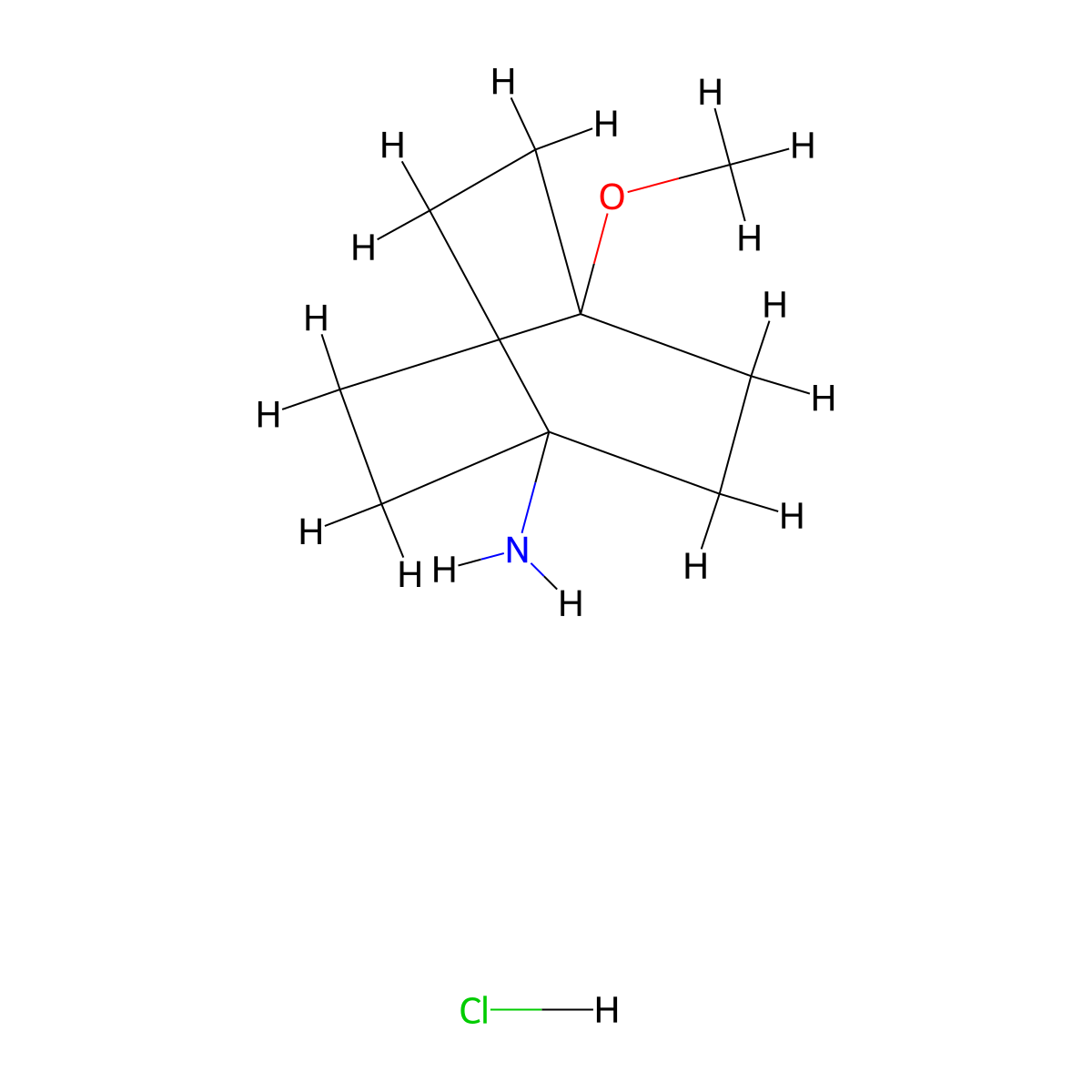 4-Methoxybicyclo[2.2.2]octan-1-amine hydrochloride molecular structure, CAS 135908-38-2