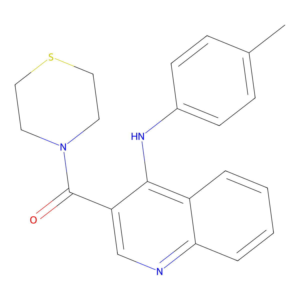 Thiomorpholino(4-(p-tolylamino)quinolin-3-yl)methanone molecular structure, CAS 1359086-31-9