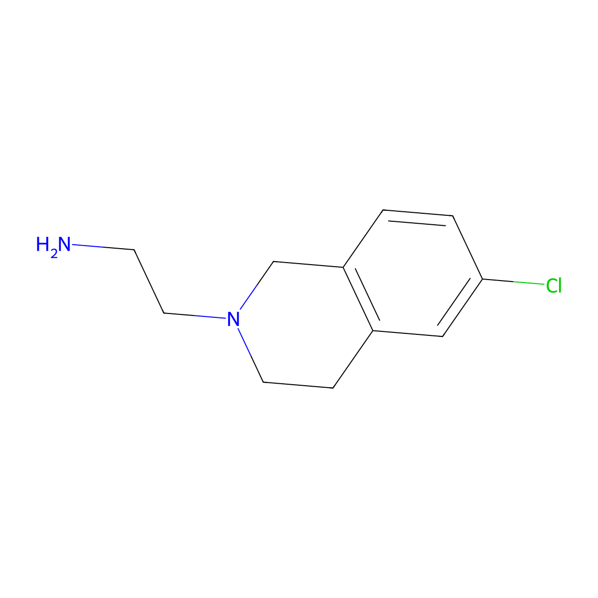 6-Chloro-3,4-dihydro-2(1H)-isoquinolineethanamine molecular structure, CAS 1359092-85-5