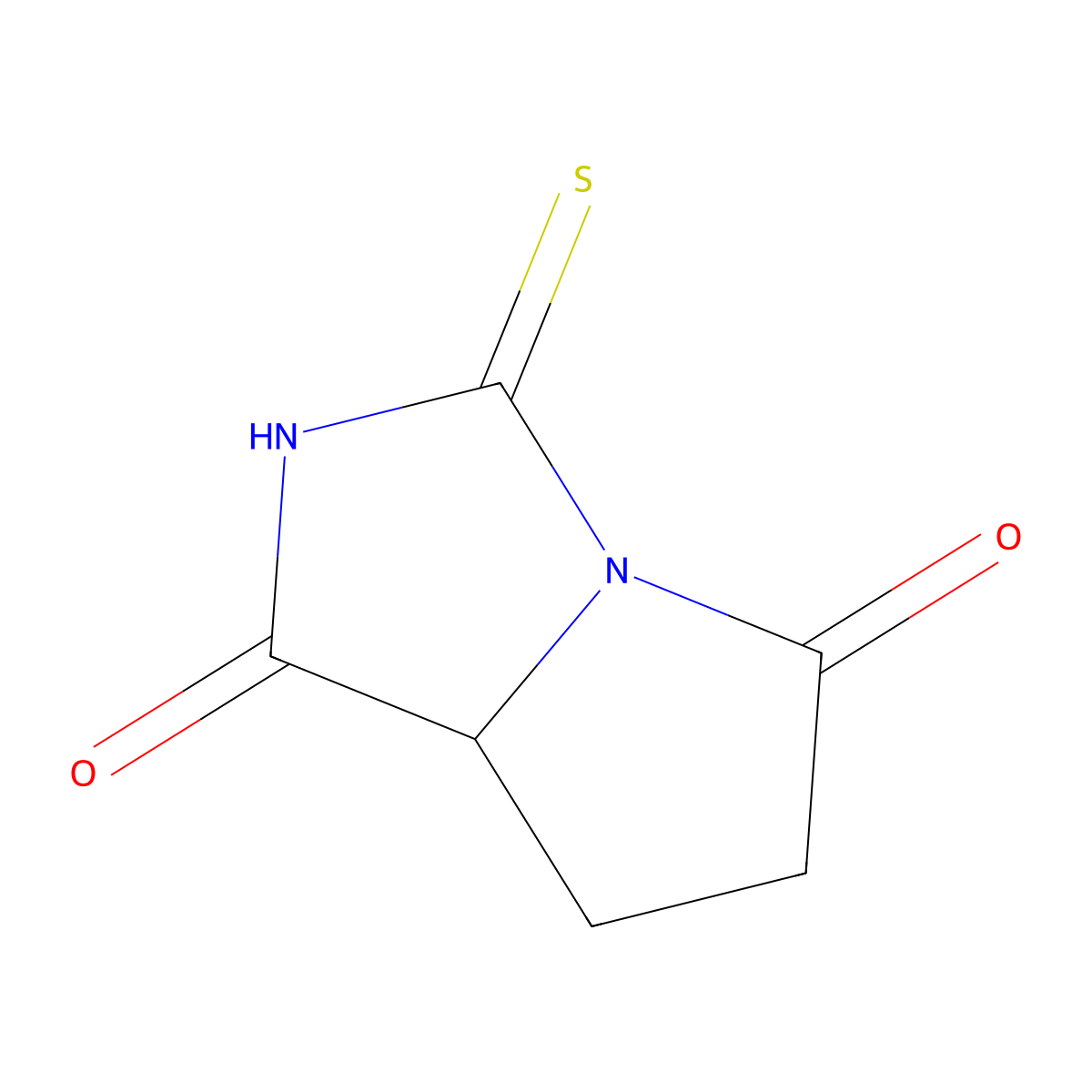 3-Thioxotetrahydro-1H-pyrrolo[1,2-c]imidazole-1,5(6H)-dione molecular structure, CAS 13591-06-5