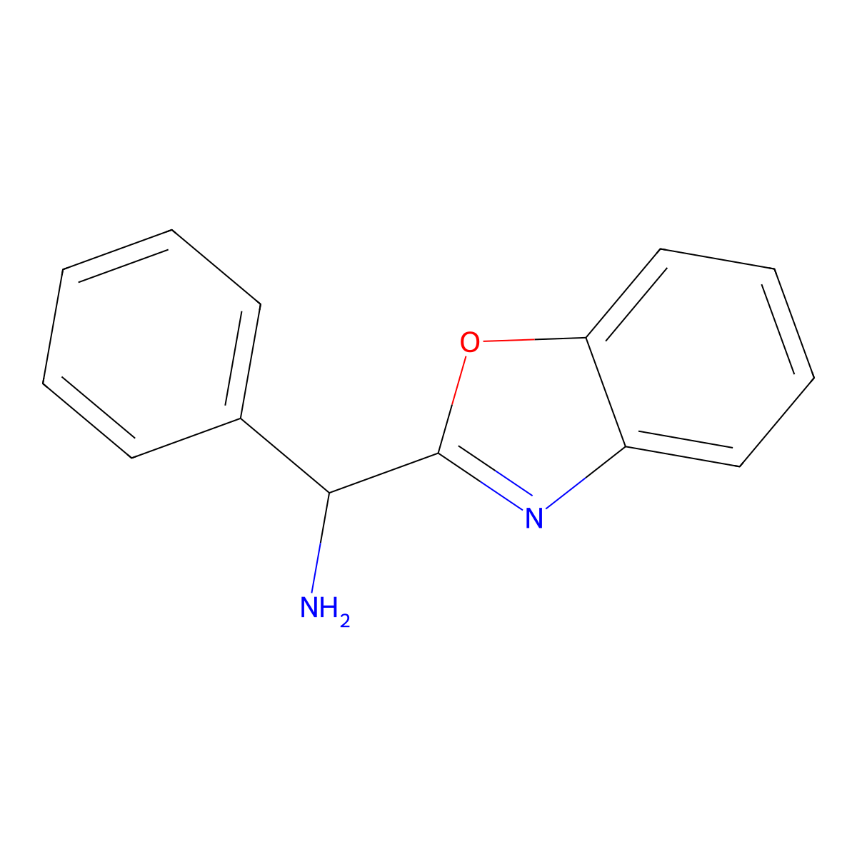 (1,3-Benzoxazol-2-yl)(phenyl)methanamine molecular structure, CAS 13591-17-8