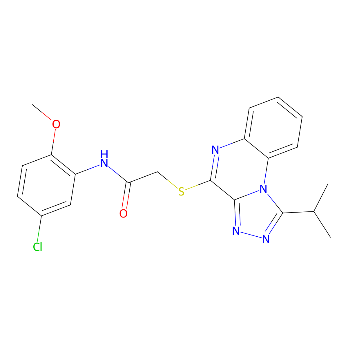 N-(5-chloro-2-methoxyphenyl)-2-((1-isopropyl-[1,2,4]triazolo[4,3-a]quinoxalin-4-yl)thio)acetamide molecular structure, CAS 1359109-22-0
