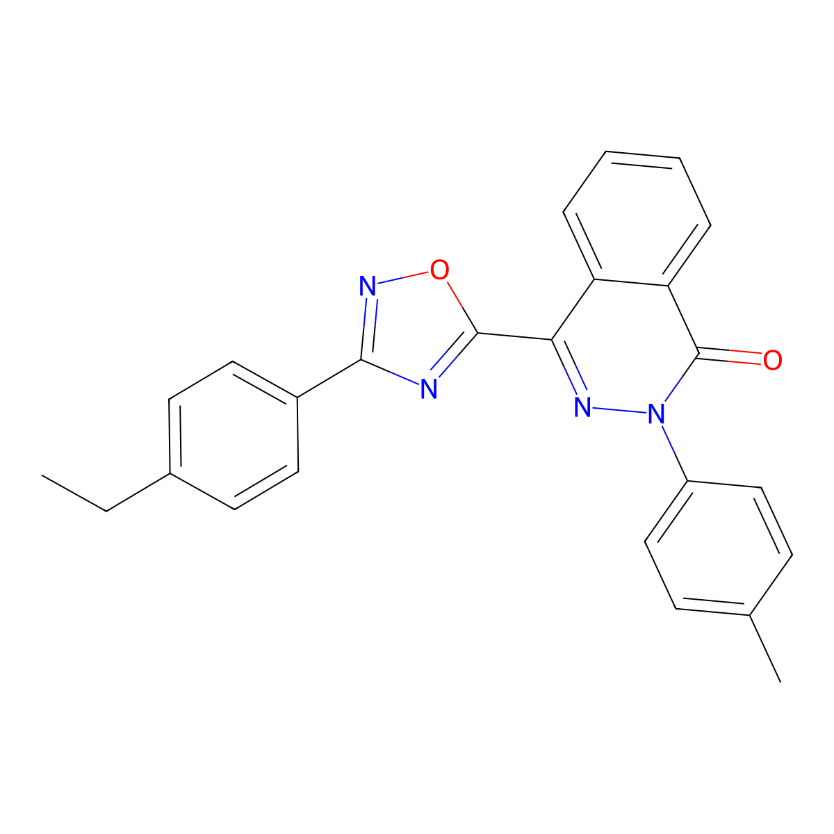 4-[3-(4-ethylphenyl)-1,2,4-oxadiazol-5-yl]-2-(4-methylphenyl)phthalazin-1(2H)-one molecular structure, CAS 1359109-39-9