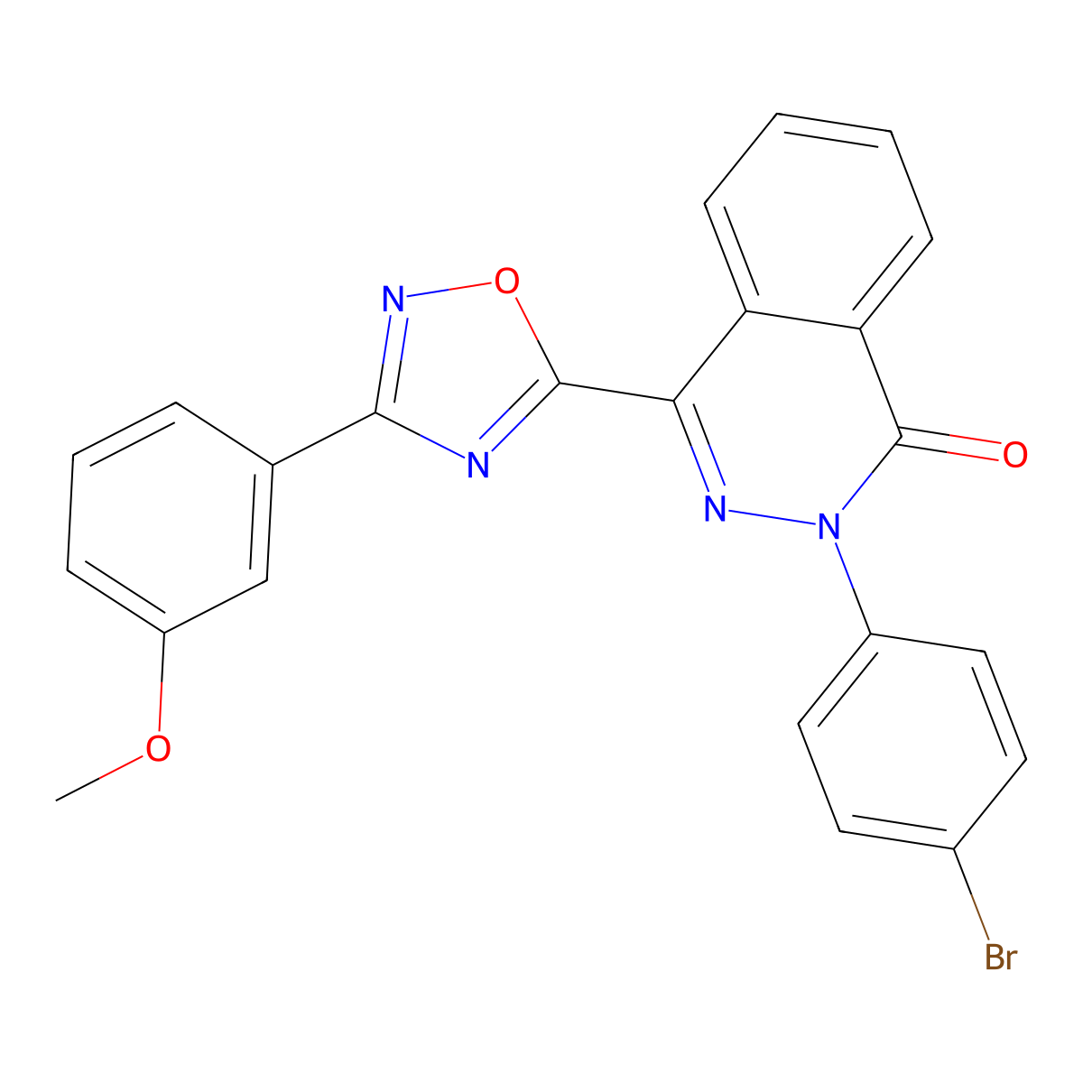 2-(4-bromophenyl)-4-[3-(3-methoxyphenyl)-1,2,4-oxadiazol-5-yl]phthalazin-1(2H)-one molecular structure, CAS 1359109-66-2