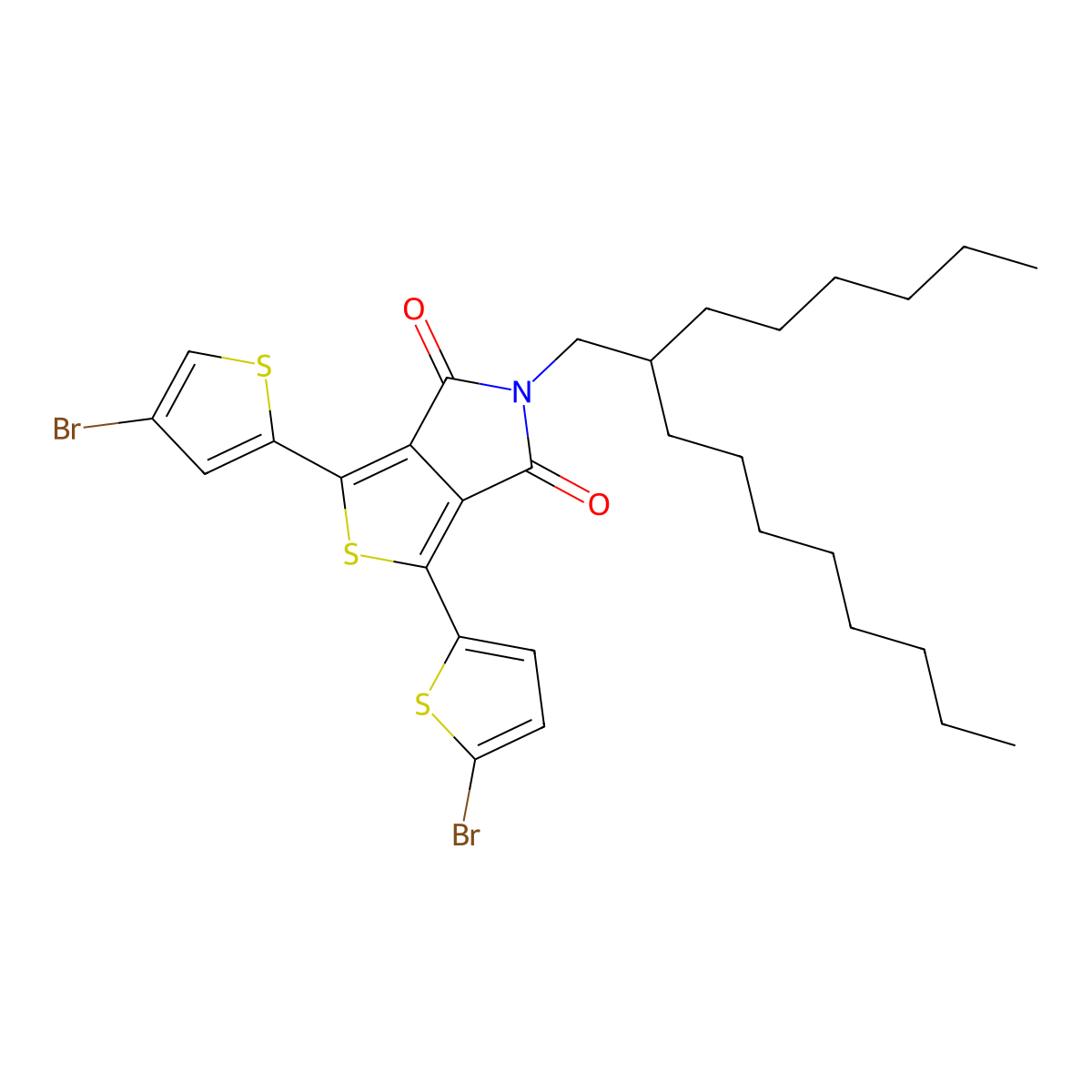 1-(4-Bromothiophen-2-yl)-3-(5-bromothiophen-2-yl)-5-(2-hexyldecyl)-4H-thieno[3,4-c]pyrrole-4,6(5H)-dione molecular structure, CAS 1359115-82-4