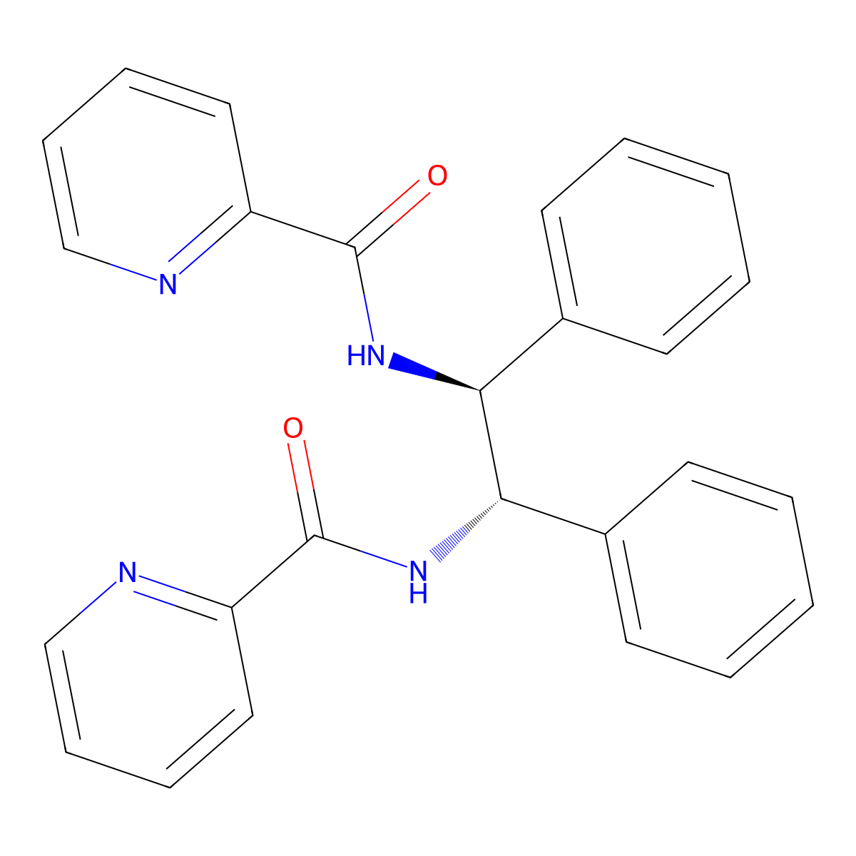 N,N'-((1S,2S)-1,2-Diphenylethane-1,2-diyl)dipicolinamide molecular structure, CAS 135912-30-0