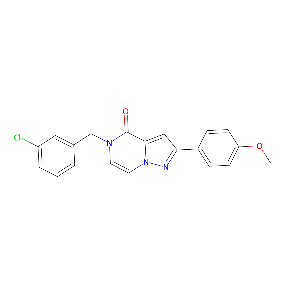 5-(3-chlorobenzyl)-2-(4-methoxyphenyl)pyrazolo[1,5-a]pyrazin-4(5H)-one molecular structure, CAS 1359129-65-9