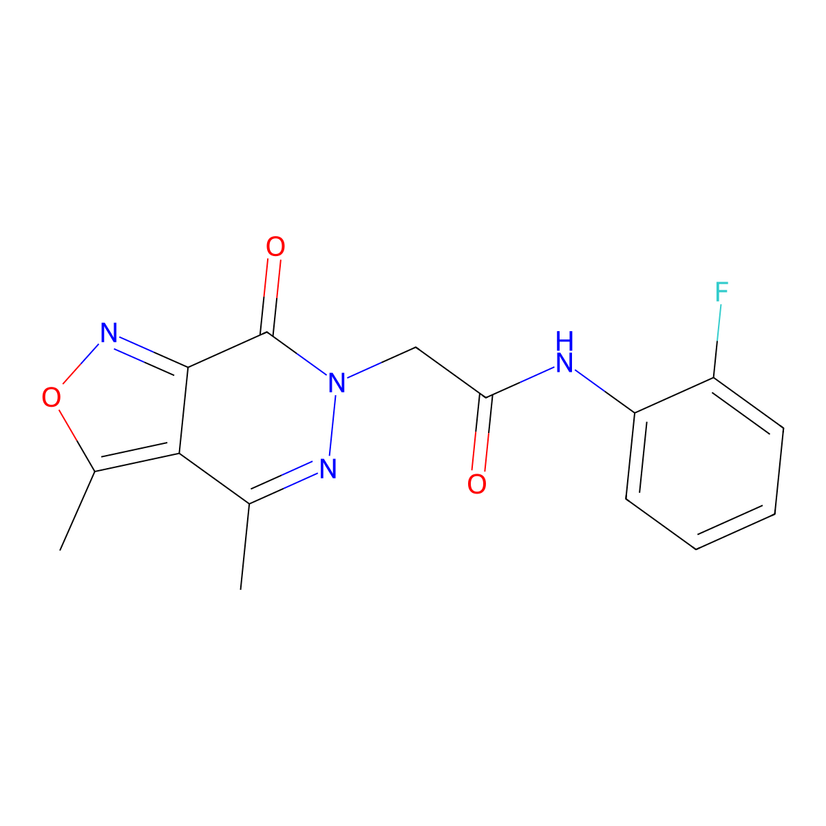 2-(3,4-Dimethyl-7-oxoisoxazolo[3,4-d]pyridazin-6(7H)-yl)-N-(2-fluorophenyl)acetamide molecular structure, CAS 1359134-81-8
