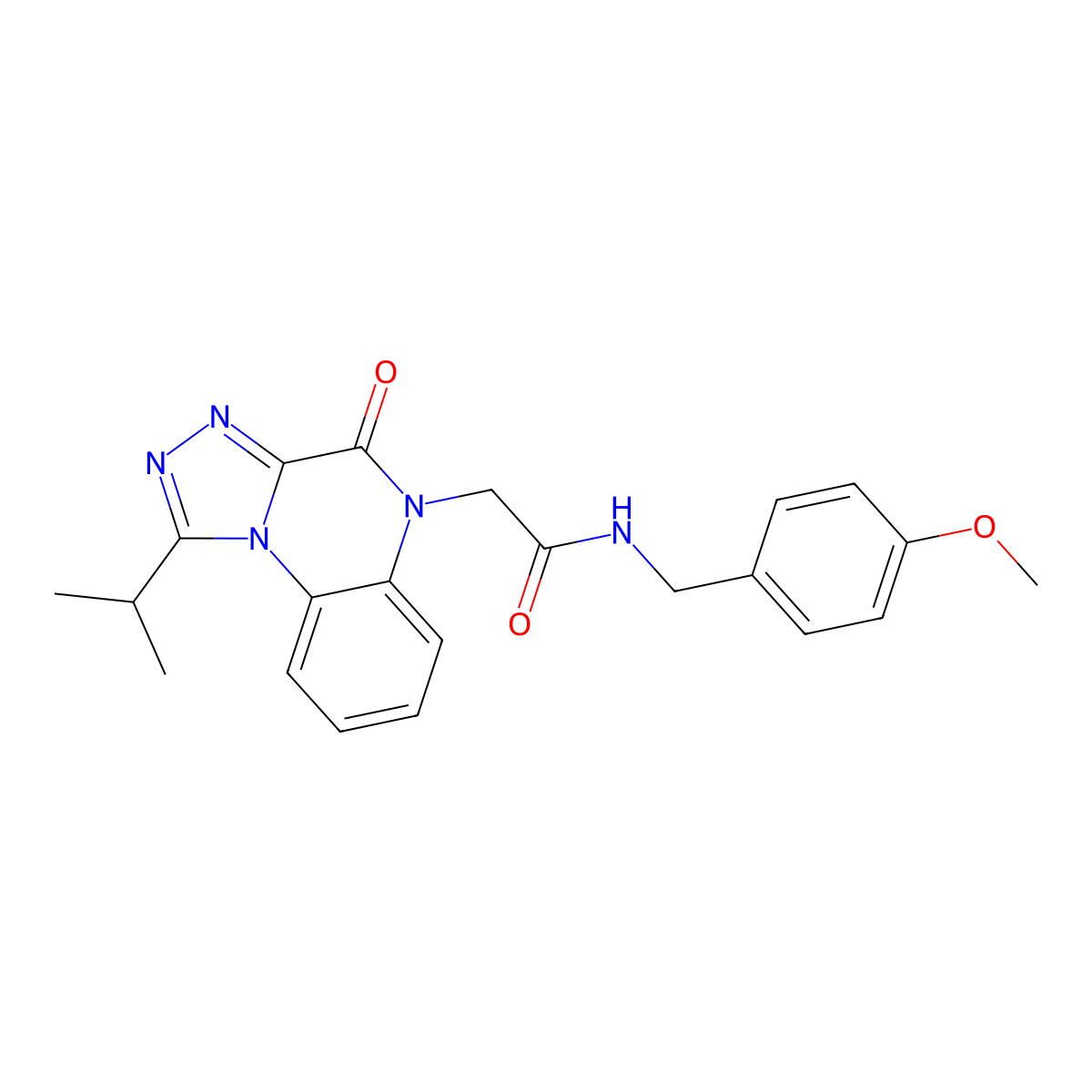 2-(1-isopropyl-4-oxo-[1,2,4]triazolo[4,3-a]quinoxalin-5(4H)-yl)-N-(4-methoxybenzyl)acetamide molecular structure, CAS 1359150-09-6