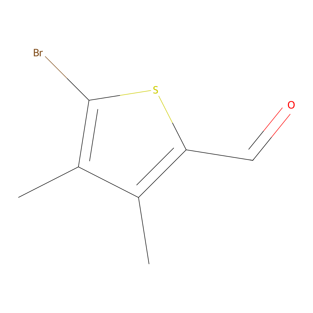 5-Bromo-3,4-dimethylthiophene-2-carbaldehyde molecular structure, CAS 1359152-60-5