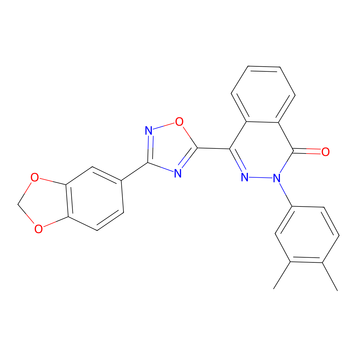 4-[3-(1,3-benzodioxol-5-yl)-1,2,4-oxadiazol-5-yl]-2-(3,4-dimethylphenyl)phthalazin-1(2H)-one molecular structure, CAS 1359196-46-5