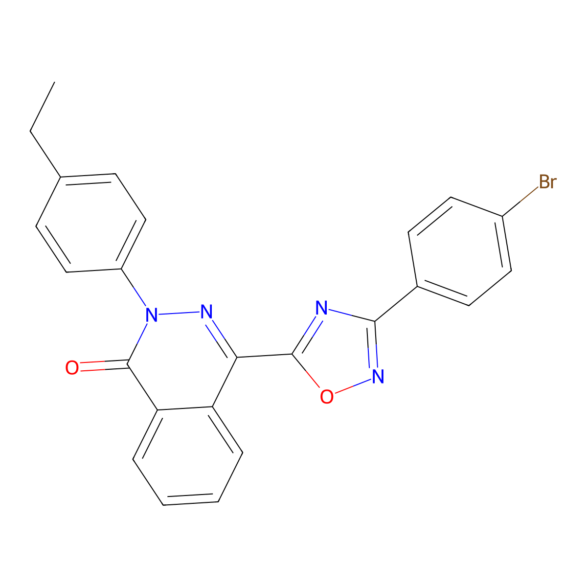 4-(3-(4-bromophenyl)-1,2,4-oxadiazol-5-yl)-2-(4-ethylphenyl)phthalazin-1(2H)-one molecular structure, CAS 1359196-66-9