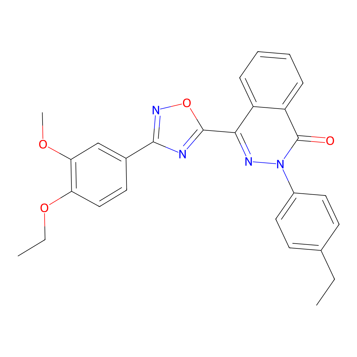 4-(3-(4-ethoxy-3-methoxyphenyl)-1,2,4-oxadiazol-5-yl)-2-(4-ethylphenyl)phthalazin-1(2H)-one molecular structure, CAS 1359196-81-8
