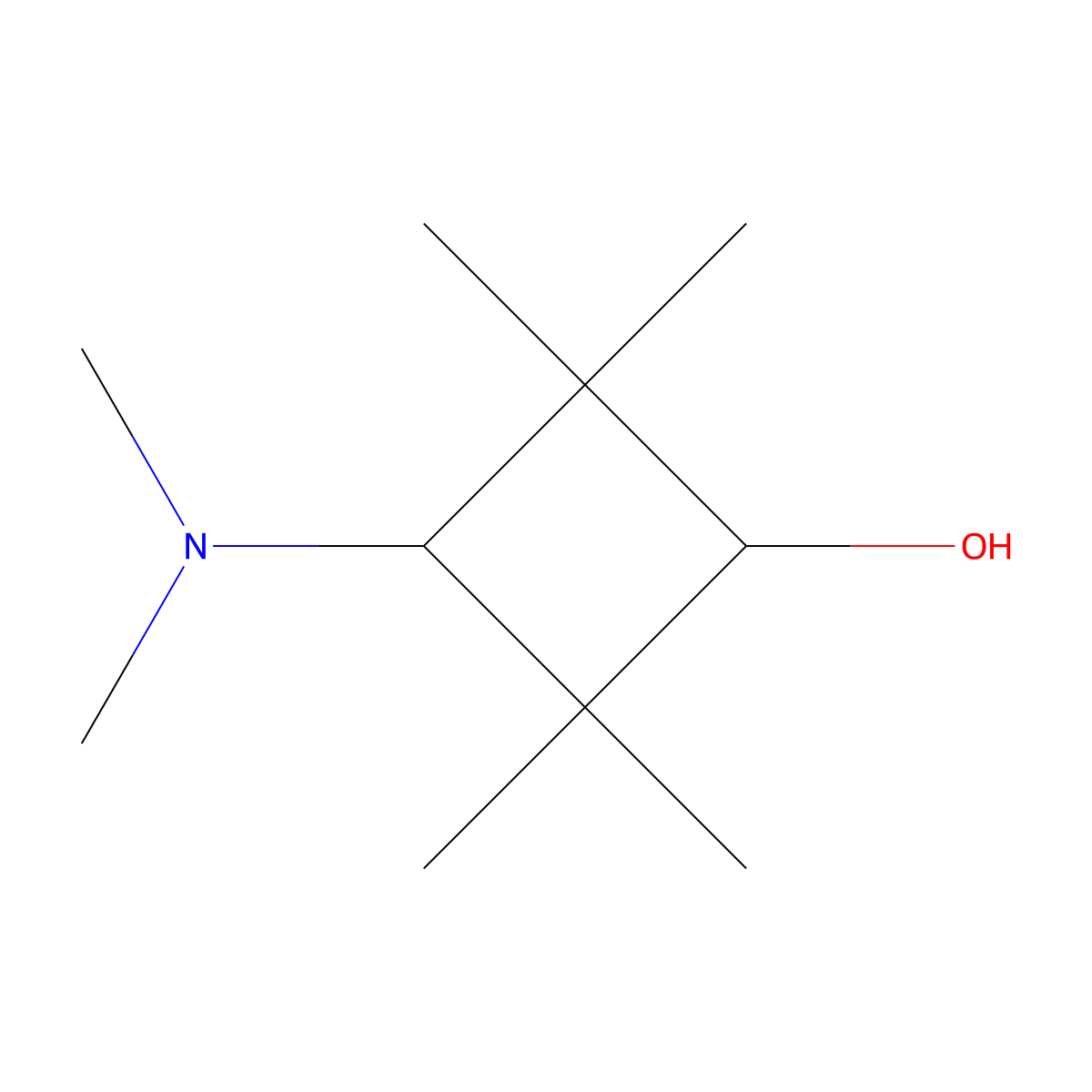 3-(Dimethylamino)-2,2,4,4-tetramethylcyclobutan-1-ol molecular structure, CAS 13592-26-2