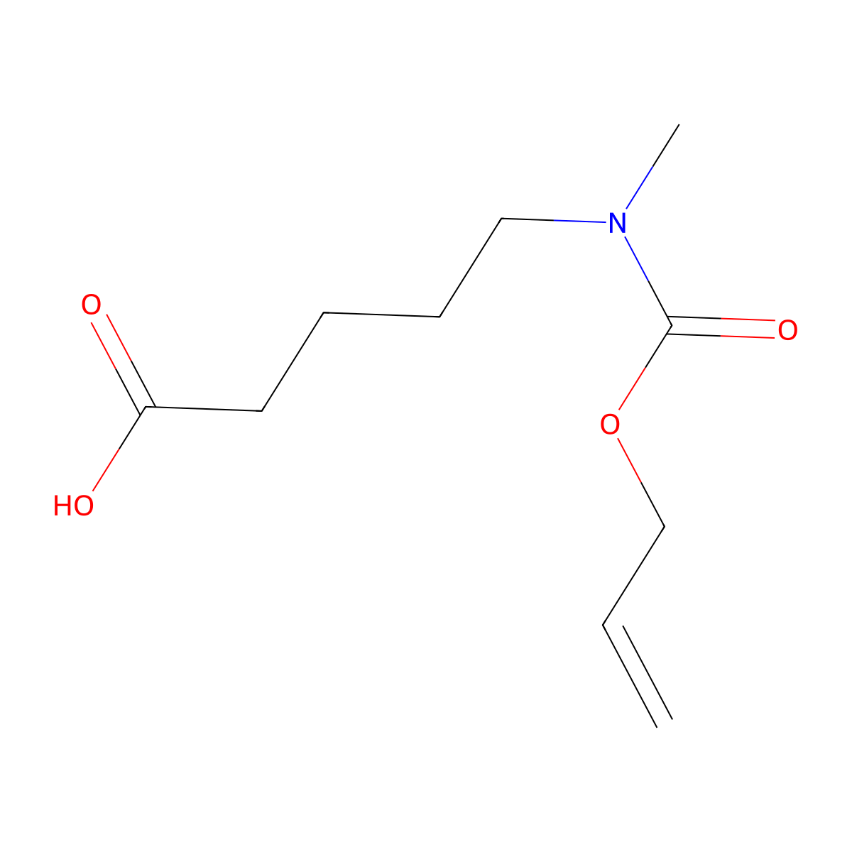5-{Methyl[(prop-2-en-1-yloxy)carbonyl]amino}pentanoic acid molecular structure, CAS 135920-81-9