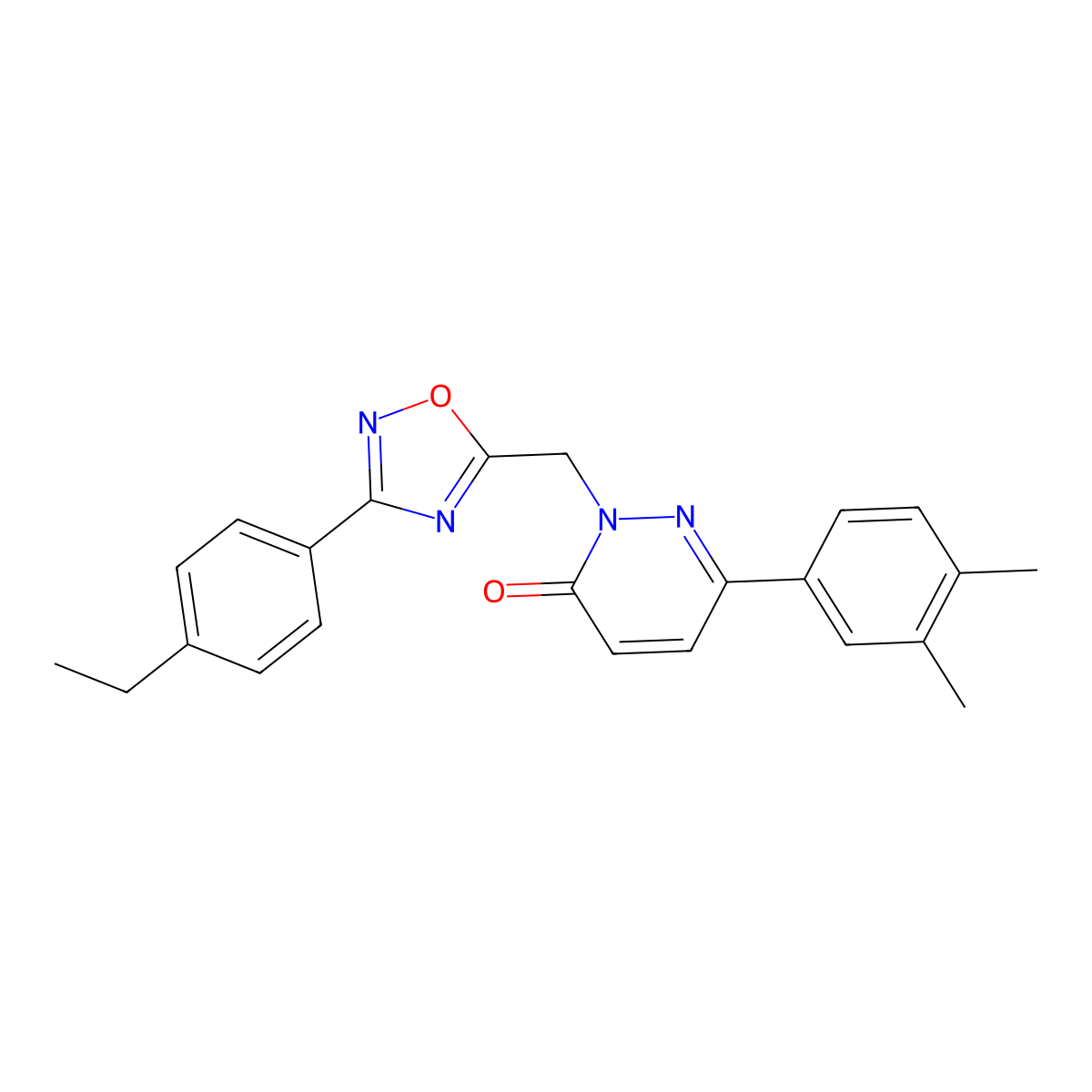 6-(3,4-dimethylphenyl)-2-((3-(4-ethylphenyl)-1,2,4-oxadiazol-5-yl)methyl)pyridazin-3(2H)-one molecular structure, CAS 1359201-51-6