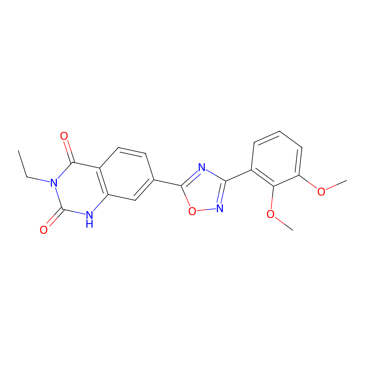 7-[3-(2,3-Dimethoxyphenyl)-1,2,4-oxadiazol-5-yl]-3-ethyl-1,2,3,4-tetrahydroquinazoline-2,4-dione molecular structure, CAS 1359204-25-3