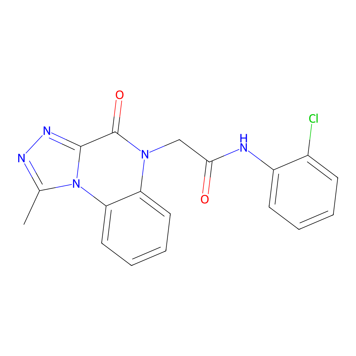 N-(2-chlorophenyl)-2-(1-methyl-4-oxo-[1,2,4]triazolo[4,3-a]quinoxalin-5(4H)-yl)acetamide molecular structure, CAS 1359204-94-6