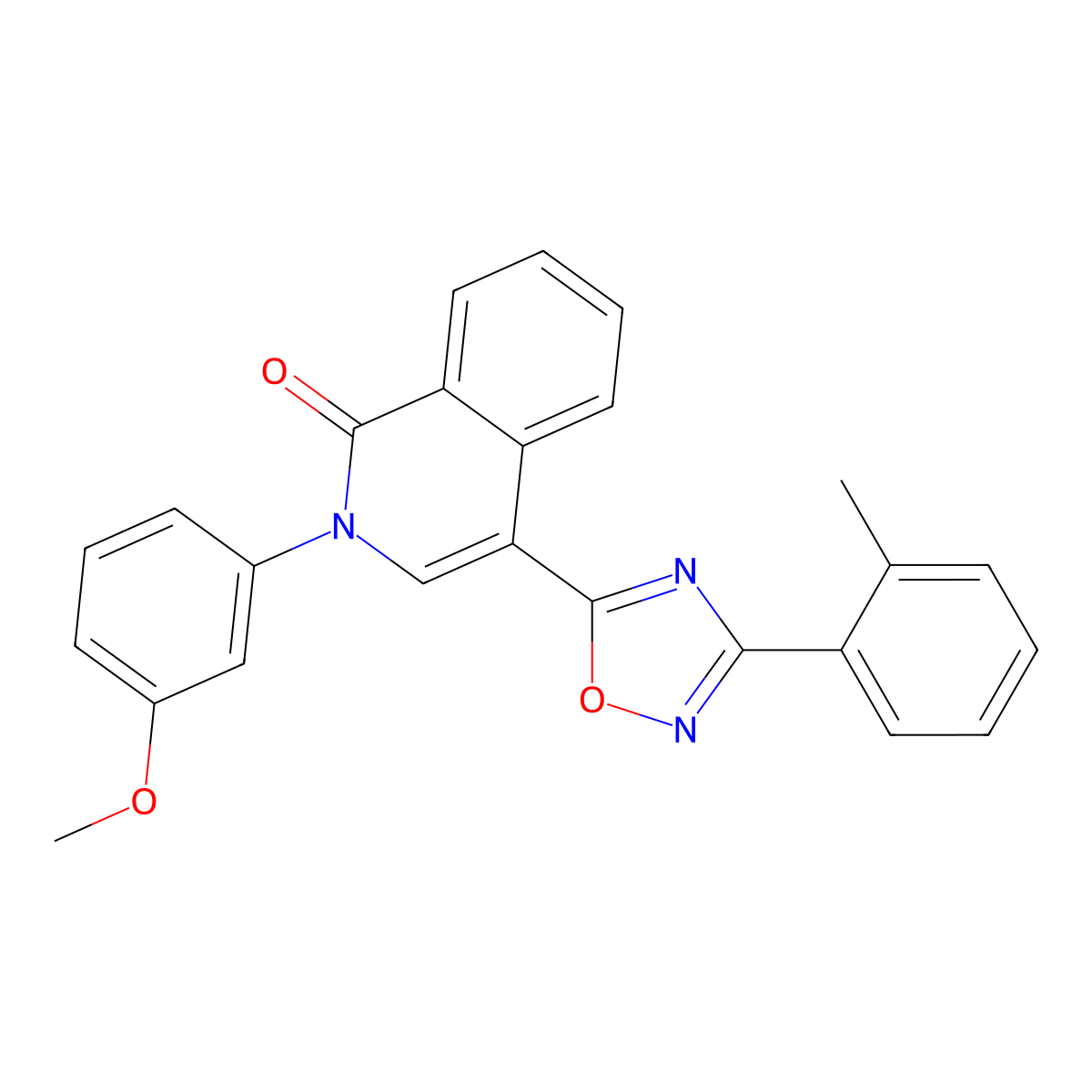 2-(3-methoxyphenyl)-4-(3-(o-tolyl)-1,2,4-oxadiazol-5-yl)isoquinolin-1(2H)-one molecular structure, CAS 1359205-08-5