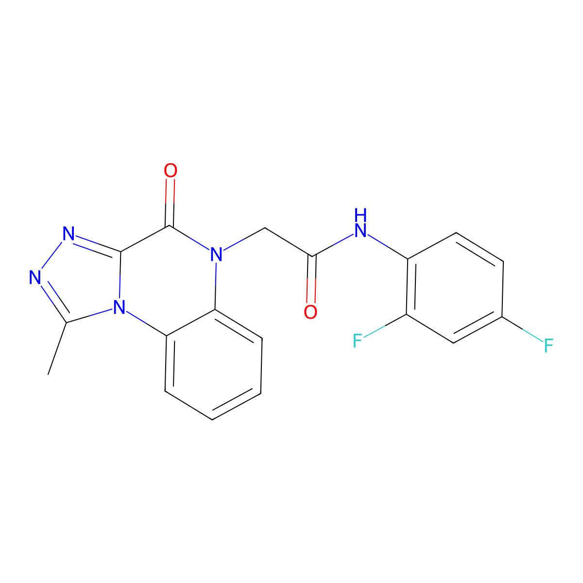 N-(2,4-difluorophenyl)-2-(1-methyl-4-oxo-[1,2,4]triazolo[4,3-a]quinoxalin-5(4H)-yl)acetamide molecular structure, CAS 1359205-14-3