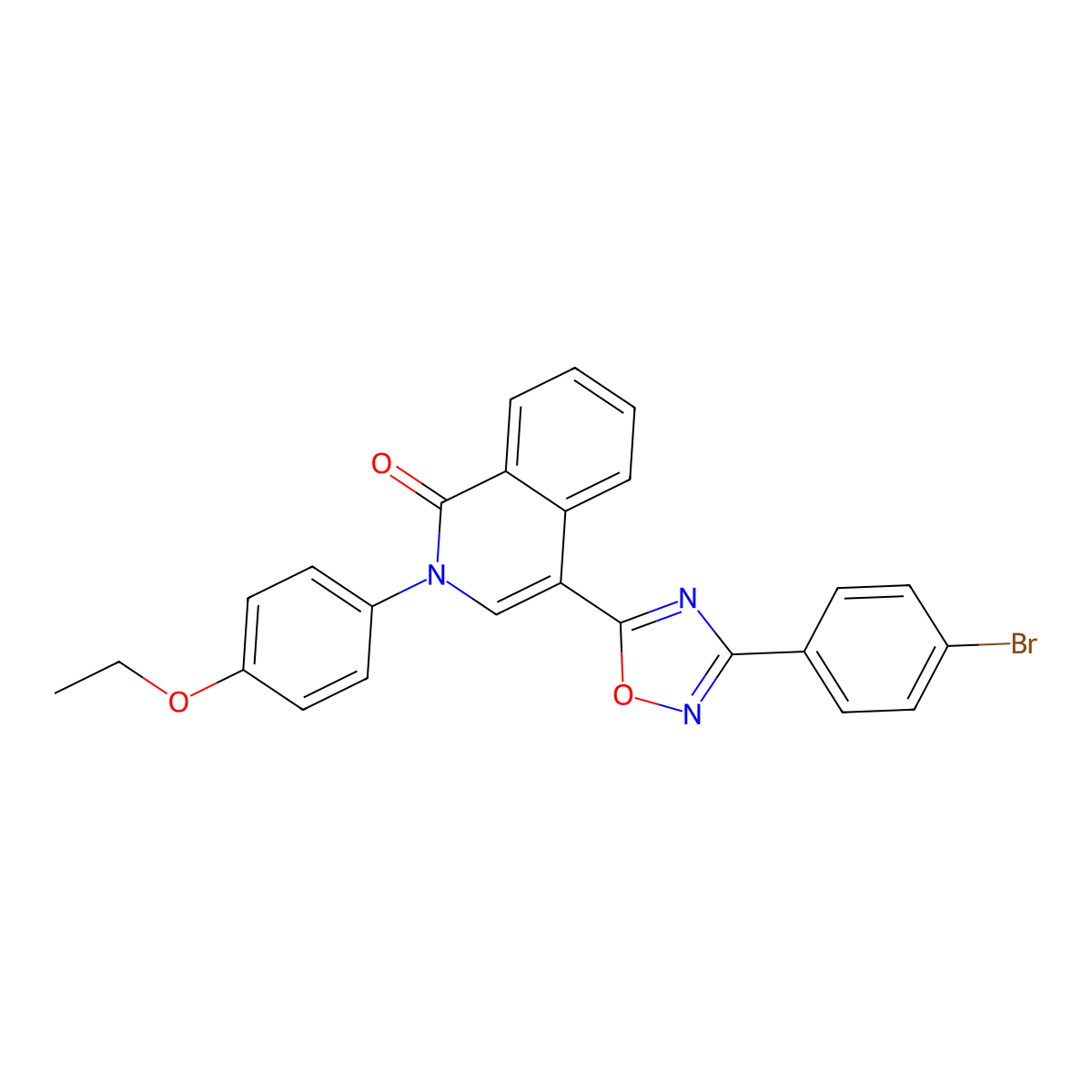 4-(3-(4-bromophenyl)-1,2,4-oxadiazol-5-yl)-2-(4-ethoxyphenyl)isoquinolin-1(2H)-one molecular structure, CAS 1359205-28-9