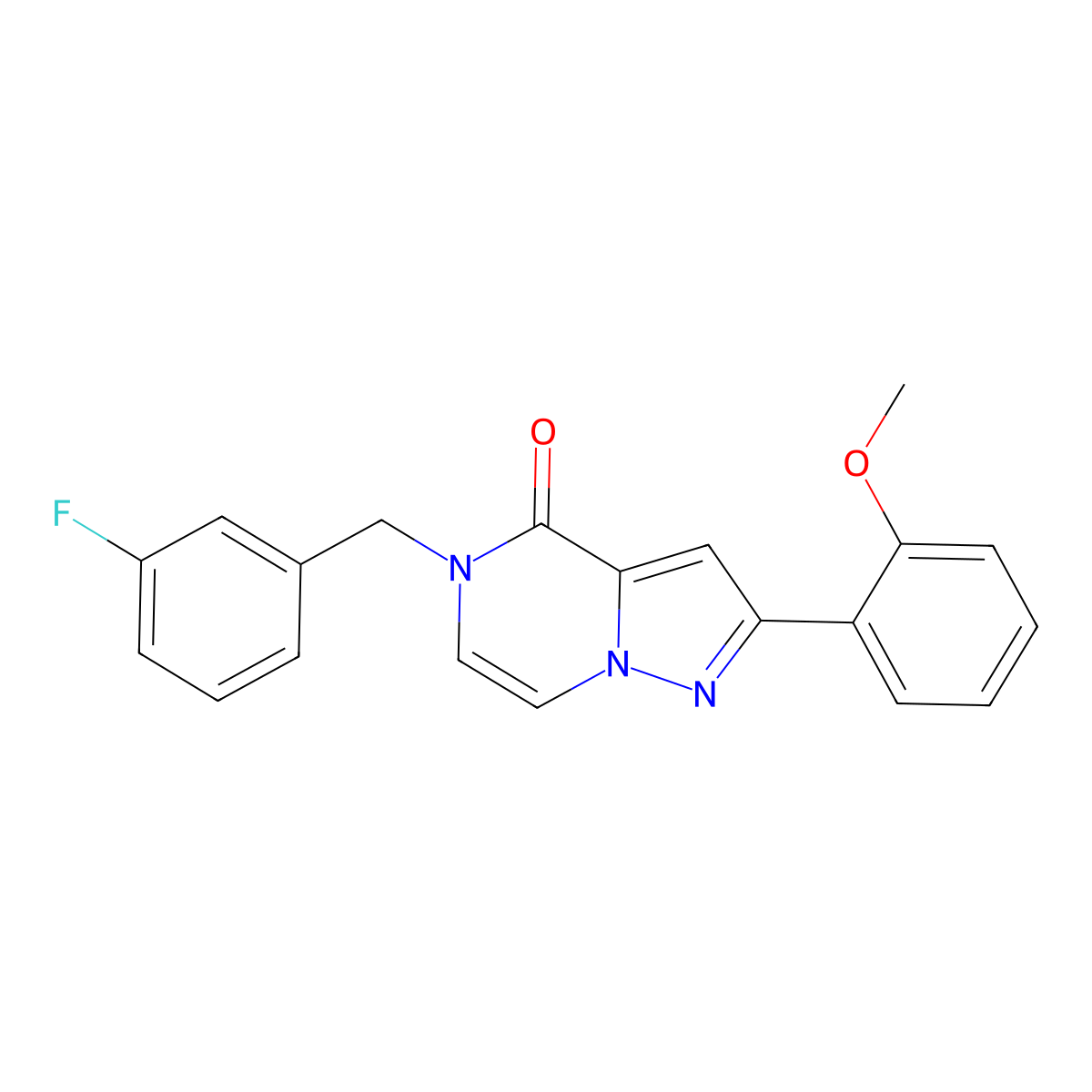 5-(3-fluorobenzyl)-2-(2-methoxyphenyl)pyrazolo[1,5-a]pyrazin-4(5H)-one molecular structure, CAS 1359207-34-3